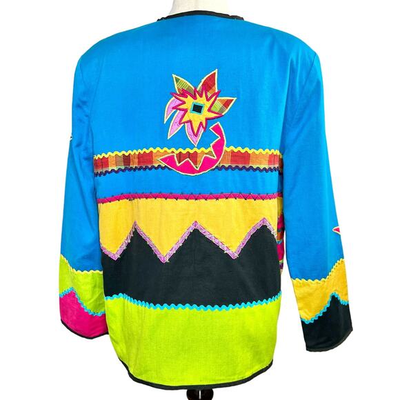 Vintage Draper's & Damon's Womens Size M Embroidered Patchwork Jacket Blazer - Picture 13 of 15